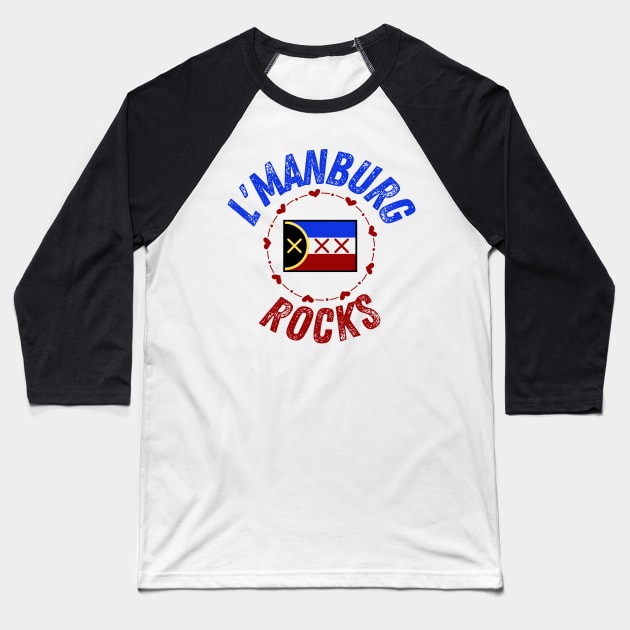 L'manburg Rocks Baseball T-Shirt by The Sober Art